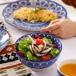 Vancasso Tafelservice Porzellan, Mandala 16 Teiliges Essgeschirr Kombiservice, Handbemaltes Geschirrset Für 4 Personen, Böhmischer Stil -Küchenbedarf Laden 00f54fa33d608f93e414d17e573fbf0f