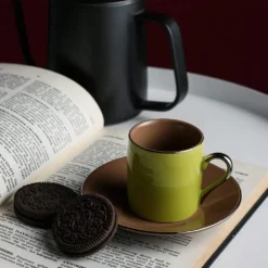 Artvigor, Porzellan Kaffeeservice, Bunt 12 Teilig Kaffee Set, Mit 6 Espressotassen 80 Ml, 6 Untertassen, Mehrfarbig -Küchenbedarf Laden 0310d4ee990523cc50c58fe227064e07