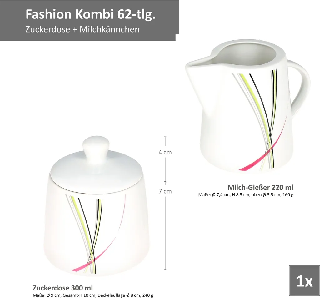 Kombiservice 62 tlg. Fashion, eckige Form Kombiservice 62 Tlg. Fashion, Eckige Form -Küchenbedarf Laden 05c1153d2b8f1626d34be925d2d559af