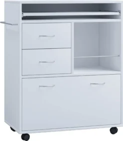 VCM Holz Küchenwagen Servierwagen Rollwagen Ablage Rollbar Rollen Schublade Kicha Weiß -Küchenbedarf Laden 06941d1f5d91be10ae3759de155c88c2