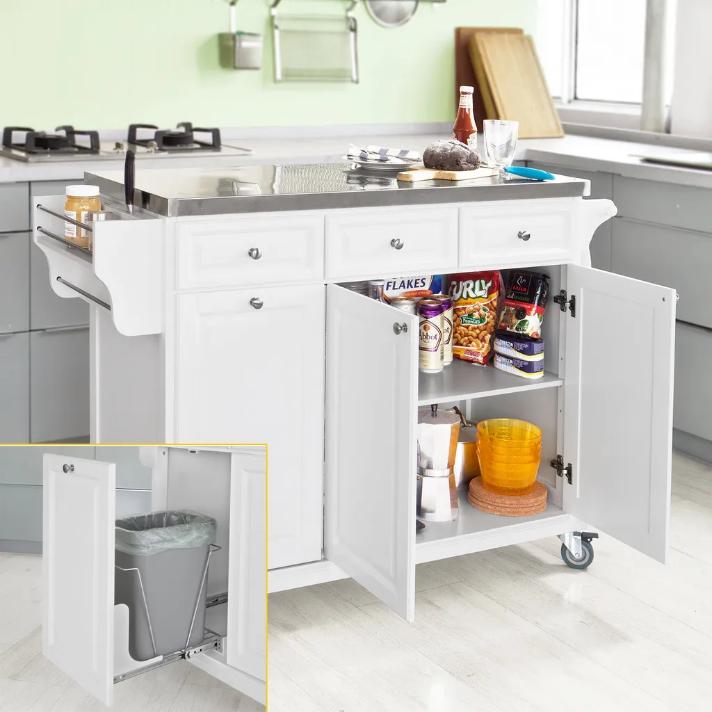 SoBuy Küchenwagen mit Edelstahltop,Küchenschrank,Rollwagen FKW33-W SoBuy Küchenwagen Mit Edelstahltop,Küchenschrank,Rollwagen FKW33-W -Küchenbedarf Laden 086f2a006cbee9016195ad3fdbedac18
