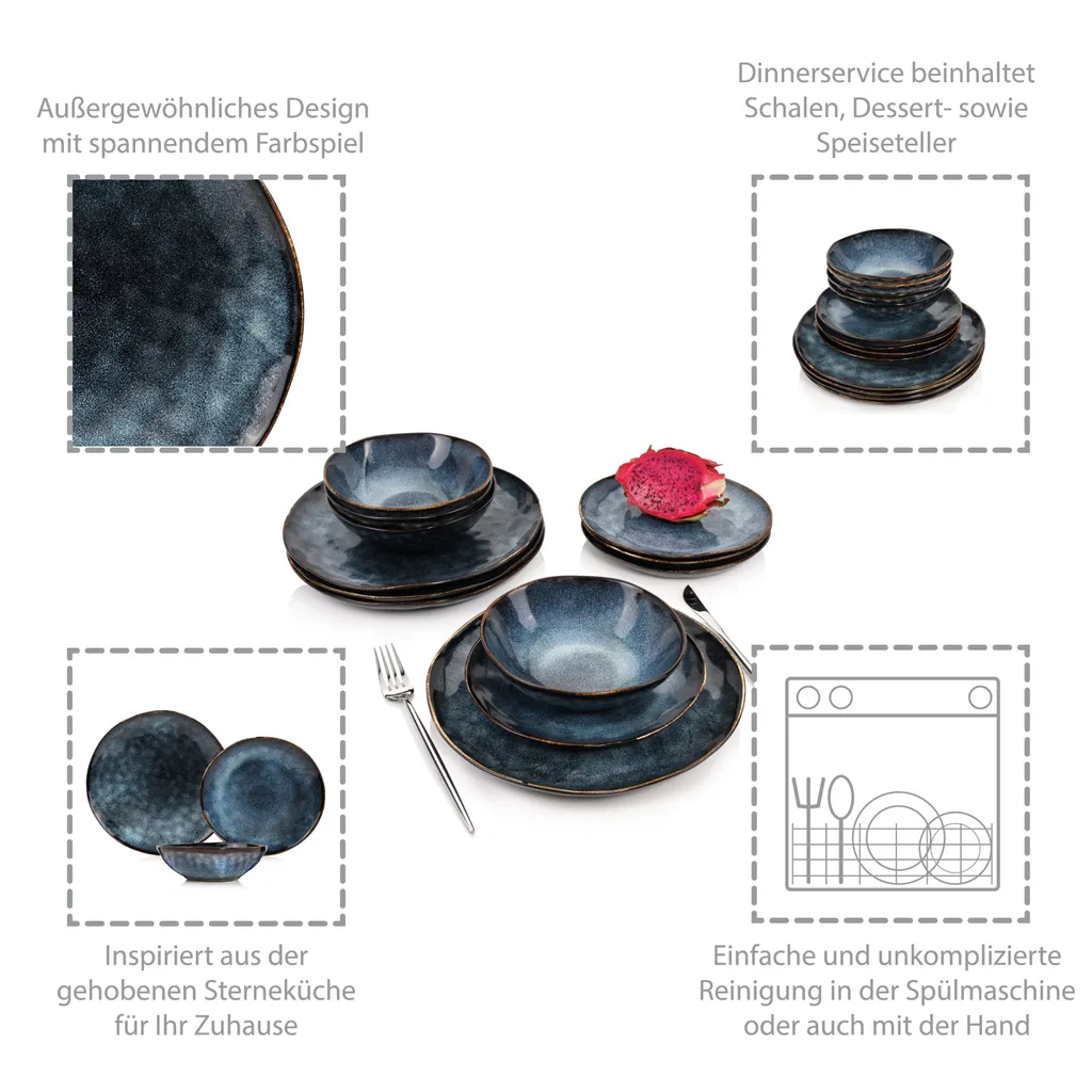 SÄNGER Steingut Geschirrset Tokio, Tafelservice 12 teilig für 4 Personen Sänger SÄNGER Steingut Geschirrset Tokio, Tafelservice 12 Teilig Für 4 Personen -Küchenbedarf Laden 09f6ce02442b991d537cf10912f442f2