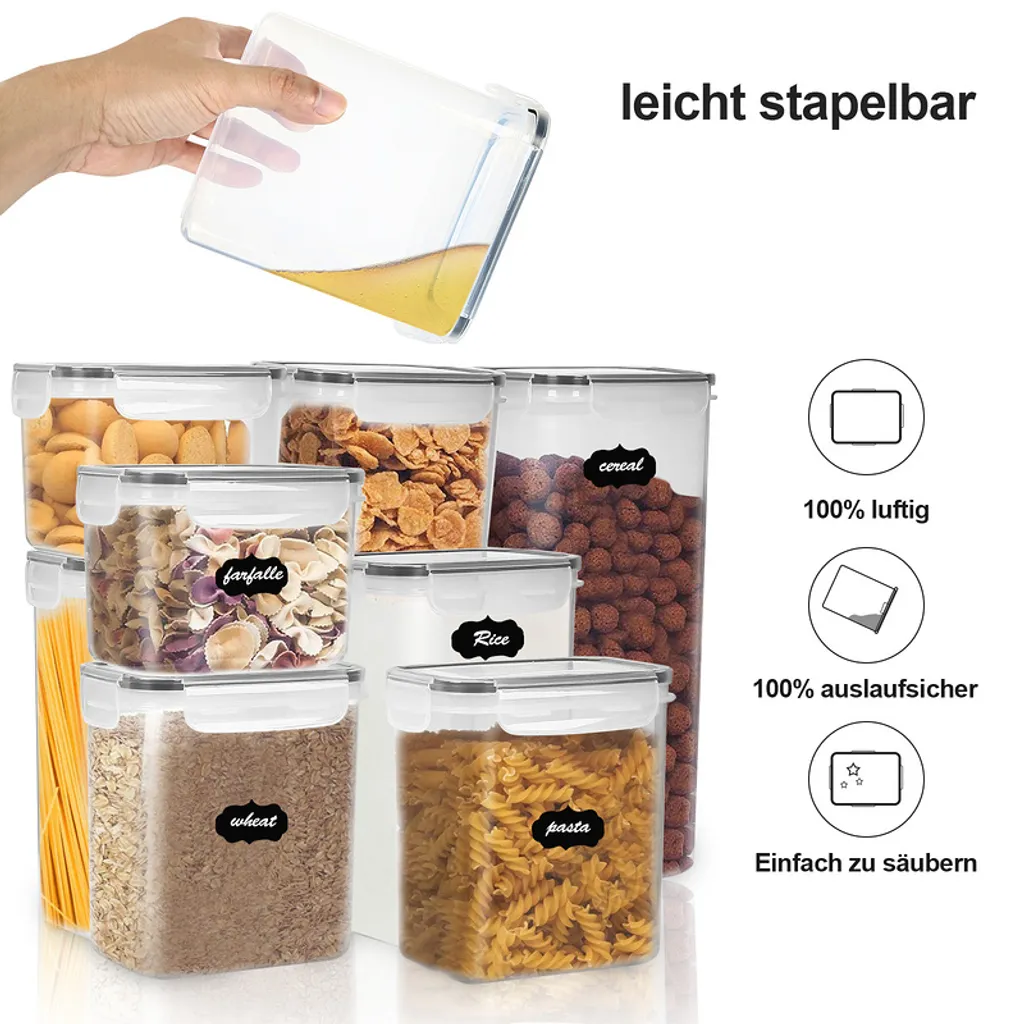 Lospitch 8er Set vorratsdosen Müsli Behälter Mehl Nudel Schüttdose Pasta Lebensmittel Lospitch 8er Set Vorratsdosen Müsli Behälter Mehl Nudel Schüttdose Pasta Lebensmittel -Küchenbedarf Laden 0ae48ef5686c98887b3f951b43124810