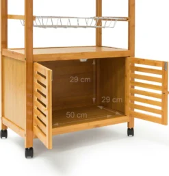 Relaxdays Küchenrollwagen JAMES XL Mit Schrankfach