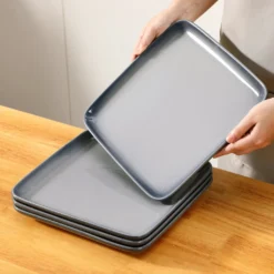 LOVECASA Tafelservice, 4-tlg Set Quadratische Speiseteller Aus Steingut, Flachteller, Frühstücksteller Für 4 Personen, Grau -Küchenbedarf Laden 0dc6e2a61a48d6a3b2c6b715dae9d4dd