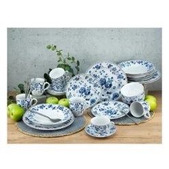 CreaTable 22543 Kombiservice Royal Blue Flower Für 4 Personen, Porzellan, Mehrfarbig (1 Set, 16-teilig) -Küchenbedarf Laden 10b3a2021962fb85a9126809f0919117