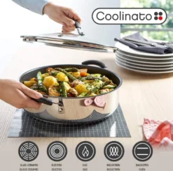 COOLINATO Schmorpfanne 28cm Aus Edelstahl – Beschichtet -Küchenbedarf Laden 113b349487e4b368d9b7ceefa239622d