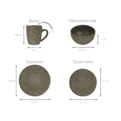 CreaTable 23770 Kombiservice Granit Für 4 Personen, Steinzeug (1 Set, 16-teilig) -Küchenbedarf Laden 14e1fc290e65b1e49e3286d7707e106d