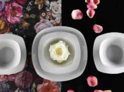 CreaTable 13915 Kombiservice Square Für 4 Personen, Porzellan, Weiß (1 Set, 16-teilig) -Küchenbedarf Laden 14ff24917943c5828bf5d7d3b475180b