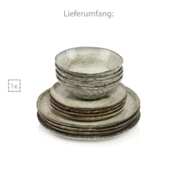 Sänger SÄNGER Steingut Geschirrset Pompei, Tafelservice 12 Teilig Für 4 Personen -Küchenbedarf Laden 16ffecf1029ce270d4176c8e5172fd75