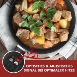 Pfanne Bratpfanne LED Anzeige Signalton Beschichtung Antihaft Induktion Kochen