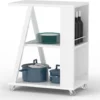 SoBuy FKW77-W Design Servierwagen Küchenwagen Beistellwagen Rollwagen Mit 3 Ablagen Und 2 Regalfächern Weiß BHT Ca.: 60x77x38cm -Küchenbedarf Laden 1813441fd3a73ff9cd7412d7a25e0524
