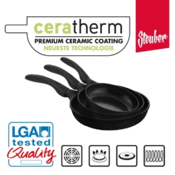 Steuber Aluguss Bratpfannen 3er Set Ceratherm-Premium Beschichtung, Induktion -Küchenbedarf Laden 183a8c83141707b80b11755c557dd9b3
