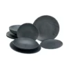 CreaTable, 20540, Serie Schiefer Black , Geschirrset, Teller Set 12 Teilig -Küchenbedarf Laden 18edddfdbc27876093e503990bdb500e