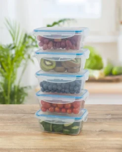 Classbach® 5er-Set Kunststoff-Frischhaltedosen Mit Deckel 100% Dicht, Lunchbox Brotdose Meal Prep Boxen Mit Deckel, Vorratsdosen Geeignet F. Spülmaschine, Mikrowelle Und Gefrierfach C-FHD 4007 K -Küchenbedarf Laden 1a82f8d6954796e0e1be0b468fc4977e