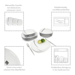 Sänger SÄNGER Porzellan Geschirrset Bilgola Black Lines, Tafelservice 18 Teilig Für 6 Personen 3 Sänger SÄNGER Porzellan Geschirrset Bilgola Black Lines, Tafelservice 18 Teilig Für 6 Personen -Küchenbedarf Laden 1c07861dcdd2f1f3ddc120a4062b661f