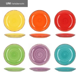 Service 18tlg. Tellerset Uni Bunt, Für 6 Personen In Unterschiedlichen Farben -Küchenbedarf Laden 1c65c075116c299d879a5905dcb1c1ed