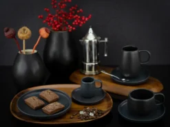 CreaTable 22978 Kombiservice Uno BLACK Für 4 Personen, Steinzeug, Schwarz (1 Set, 16-teilig) -Küchenbedarf Laden 1cb30474551456f7e65c455b1977d52e