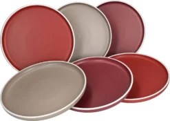 Van Well Liz 24tlg Kombi-Service 6 Pers. Steingut Sand Rot Terracotta Geschirrset -Küchenbedarf Laden 1cf7f9e92fd38dfe58155f5b54143e07
