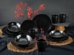 CreaTable 25833 Kombiservice Black Matt Für 4 Personen, Steinzeug, Schwarz (1 Set, 16-teilig) -Küchenbedarf Laden 208c46aead22ac5f45f2ffe3bbf325ce