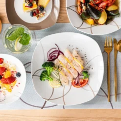 VEWEET Tafelservice 'Nikita' Aus Porzellan, 24 Teilig Geschirrset Beinhatlet Müslischalen, Dessertteller, Speiseteller Und Suppenteller, Geschirrservice Für 6 Personen -Küchenbedarf Laden 22fc1cb70eac8634616dd9028f354800