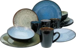 CreaTable 23629 Kombiservice Bali Für 4 Personen, Steinzeug, Mehrfarbig (1 Set, 16-teilig) -Küchenbedarf Laden 2302422aa2a0598b6439658c267eb7fb