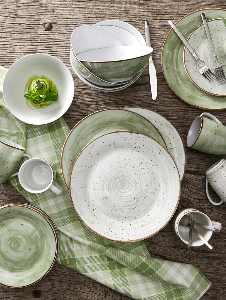 WELLCO Kombiservice Pur 24teilig grün/grau WELLCO Kombiservice Pur 24teilig Grün/grau -Küchenbedarf Laden 26da5755deb9ab464d828c8e147b3011