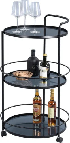 Beistellwagen Toledo - Metall, Glas - Auf Rollen - D=50cm -Küchenbedarf Laden 28133ef01f8fcae7236fde3be4d1a5eb