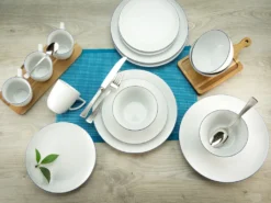 CreaTable 22456 Kombiservice Enjoy Blue Line Für 4 Personen, Porzellan, Weiß (1 Set, 16-teilig) -Küchenbedarf Laden 2861f45e7f24146d98d5f466640669d8