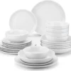 MALACASA Serie AMELIA Kombiservice (24-tlg), Essservice Aus Porzellan, Geschirrset Mit Speiseteller, Dessertteller, Suppenteller Und Schale Für 6 Personen -Küchenbedarf Laden 29ae4aa06867297317a6ace7dcc9311f