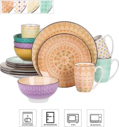 Vancasso Tafelservice Porzellan, Tulip Elegantes Geschirrset, 48 Teilig Kombiservice Mit Speiseteller, Dessertteller, Müslischalen Und Kaffeebecher Für 12 Personen -Küchenbedarf Laden 2c11573ddb2a1104ab588d054638d2ab