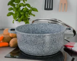 Graue Töpfe Und Kasserolle Mit Marmorbeschichtung -Küchenbedarf Laden 2de6d3dcea18520b2775488b849927cc