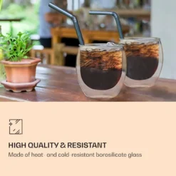 DUOS 6X 410ml Jumbo Doppelwandige Thermo-Gläser + 6X Edelstahl-LÖFFEL, Für Latte Macchiato, Cocktails, Vorspeisen By Feelino 4 DUOS 6X 410ml Jumbo Doppelwandige Thermo-Gläser + 6X Edelstahl-LÖFFEL, Für Latte Macchiato, Cocktails, Vorspeisen By Feelino -Küchenbedarf Laden 302b02e48be9638bb4bcefd7ecb36b11