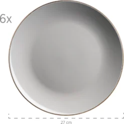 Mäser 931628 Kombiservice Metallic RIM Für 6 Personen, Steinzeug, Grau (1 Set, 24-teilig) -Küchenbedarf Laden 314e1c37f7c7cbe7be5e3b35bab2b273