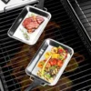 2er Set Edelstahl Grillpfanne Portionspfanne Grill Gemüse Grillgutpfanne -Küchenbedarf Laden 33e7c100bb75c3f0558e141828216192