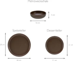 CreaTable, 23659, Serie Uno Braun, Geschirrset, Teller Set 12 Teilig, Farbe:Braun 6 CreaTable, 23659, Serie Uno Braun, Geschirrset, Teller Set 12 Teilig, Farbe:Braun -Küchenbedarf Laden 34dcc0466f7312845a5b6f2dc10bc4ff