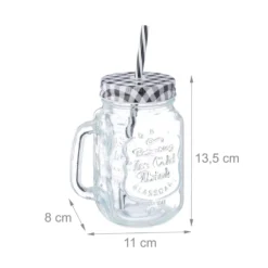 Relaxdays 8er Set Trinkgläser Mit Deckel Kariert -Küchenbedarf Laden 358834183f9049185d8734d0998aa8a8