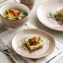 Vancasso Bella Steinzeug Kombiservice, 16 Teilig Geschirrset Für 4 Personen, Mit Je 4 Dessertteller, Speiseteller, Müslischalen, Kaffeebecher, Schokolade -Küchenbedarf Laden 3bc1271e71ea29361de617f5bcd3ebbb