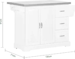 SoBuy FKW41-ST Luxus-Küchenwagen Mit Edelstahlplatte Küchenschrank Sideboard Mit Erweiterbarer Arbeitsfläche Servierwagen BHT Ca.:130x91x46(+25) Cm -Küchenbedarf Laden 3c1a00eba0391c256b02d11bc53101d2