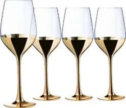 CreaTable 23461 Golden Days Weinglas 350 Ml, Klar (4er Pack)