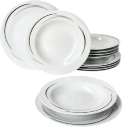 Mambo-Cat Kaffee-Tasse Porzellan-Becher Geschirr-Set Schüssel Bowl-Schale Tafel-Zubehör Suppen-Schälchen Speise-Teller Käse-Wurst Ess-Platte Frühstücks-Buffet Brunch Kuchen-Dessert Home Streifen-Grau Schwarz-Creme Kombi-Service Sechs-Personen 4 Mambo-Cat Kaffee-Tasse Porzellan-Becher Geschirr-Set Schüssel Bowl-Schale Tafel-Zubehör Suppen-Schälchen Speise-Teller Käse-Wurst Ess-Platte Frühstücks-Buffet Brunch Kuchen-Dessert Home Streifen-Grau Schwarz-Creme Kombi-Service Sechs-Personen -Küchenbedarf Laden 3d4d45593f3714bde53bf44580a7525a 1