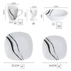 VEWEET Tafelservice 'Teresa' Aus Porzellan 20 Teilig, Geschirrset Beinhatlet Eierbecher, Kaffeetassen, Müslischalen, Dessertteller Und Flachteller, Geschirrservice Für 4 Personen 3 VEWEET Tafelservice 'Teresa' Aus Porzellan 20 Teilig, Geschirrset Beinhatlet Eierbecher, Kaffeetassen, Müslischalen, Dessertteller Und Flachteller, Geschirrservice Für 4 Personen -Küchenbedarf Laden 3e509db060a11382850cc34f5c14c624