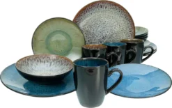 CreaTable 23629 Kombiservice Bali Für 4 Personen, Steinzeug, Mehrfarbig (1 Set, 16-teilig) -Küchenbedarf Laden 3e79e8365931608a955de0c509f64462