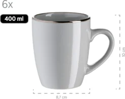 Mäser 931628 Kombiservice Metallic RIM Für 6 Personen, Steinzeug, Grau (1 Set, 24-teilig) -Küchenbedarf Laden 3fbd0bb3530cd46ddfb5de1105340779