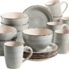 Mäser 931492 Lumaca Frühstück-Service Für 6 Personen Im Vintage Look, Handbemalte Keramik, Steingut, Rauchblau, 18-teilig (1 Set) -Küchenbedarf Laden 417368f9a7e864ef82d7f5bbad669990