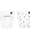 Bastion Collections 2er Set Espresso Trink Glas Gläser BC Herz Punkte Schwarz -Küchenbedarf Laden 41bd081111d886a255e2fb14d219749f
