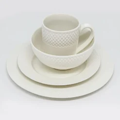 Porzellan Geschirr Set Weiß Für 4 Personen 16-teiliges Tafelservice Kombiservice -Küchenbedarf Laden 453a20de21ccc991931881f914935c71