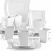 MALACASA, Serie Flora, 18 Tlg . Set Cremeweiß Porzellan Kaffeeservice Geschirrset Mit Je 6 Kuchenteller, 6 Tasse 220ml, 6 Untertasse Für 6 Personen -Küchenbedarf Laden 4932c30e3baf3b47e7166961eaafa4ce