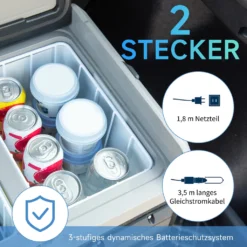 Outsunny Kühlbox Auto 30L Mit LCD-Anzeige Kompressor Autokühlschrank Elektrisch Boot Camper Reisen 12/24V DC Und 110-240V AC Weiß -Küchenbedarf Laden 4952ef51d35f585a1afe033f6faa928e