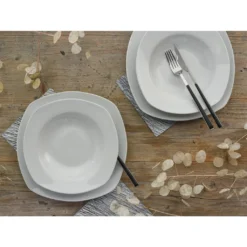 CreaTable 19511 Tafelservice Amelie Für 6 Personen + Uni, Porzellan, Weiß (1 Set, 12-teilig) -Küchenbedarf Laden 4dbd1dd0dadad76728926fd07686d3b4